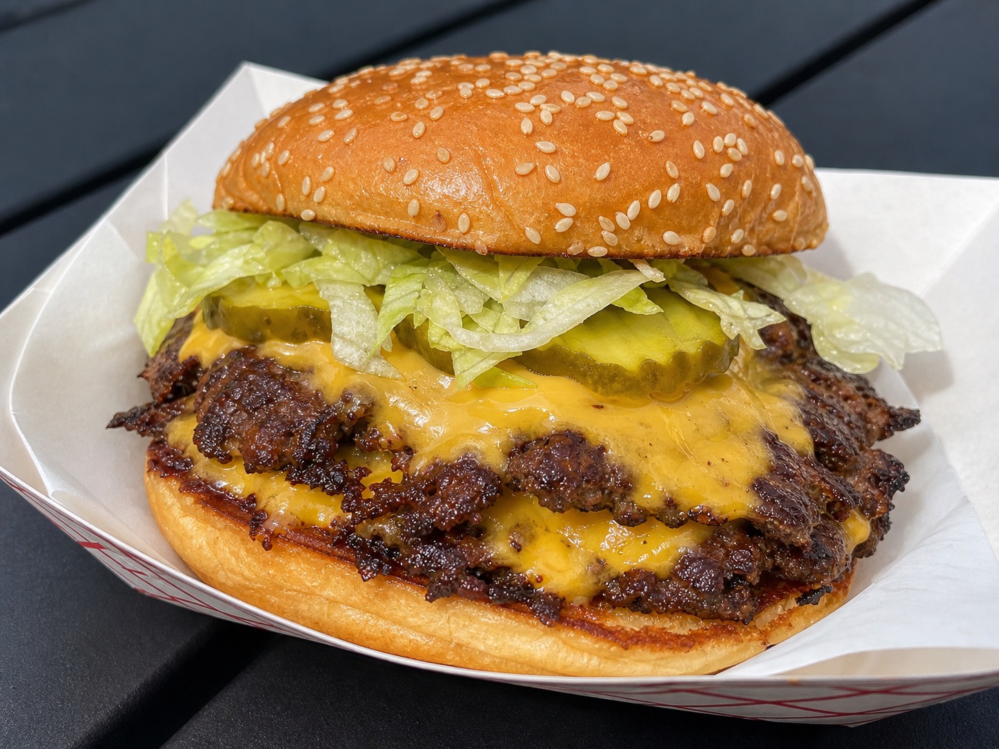 Double smash cheeseburger