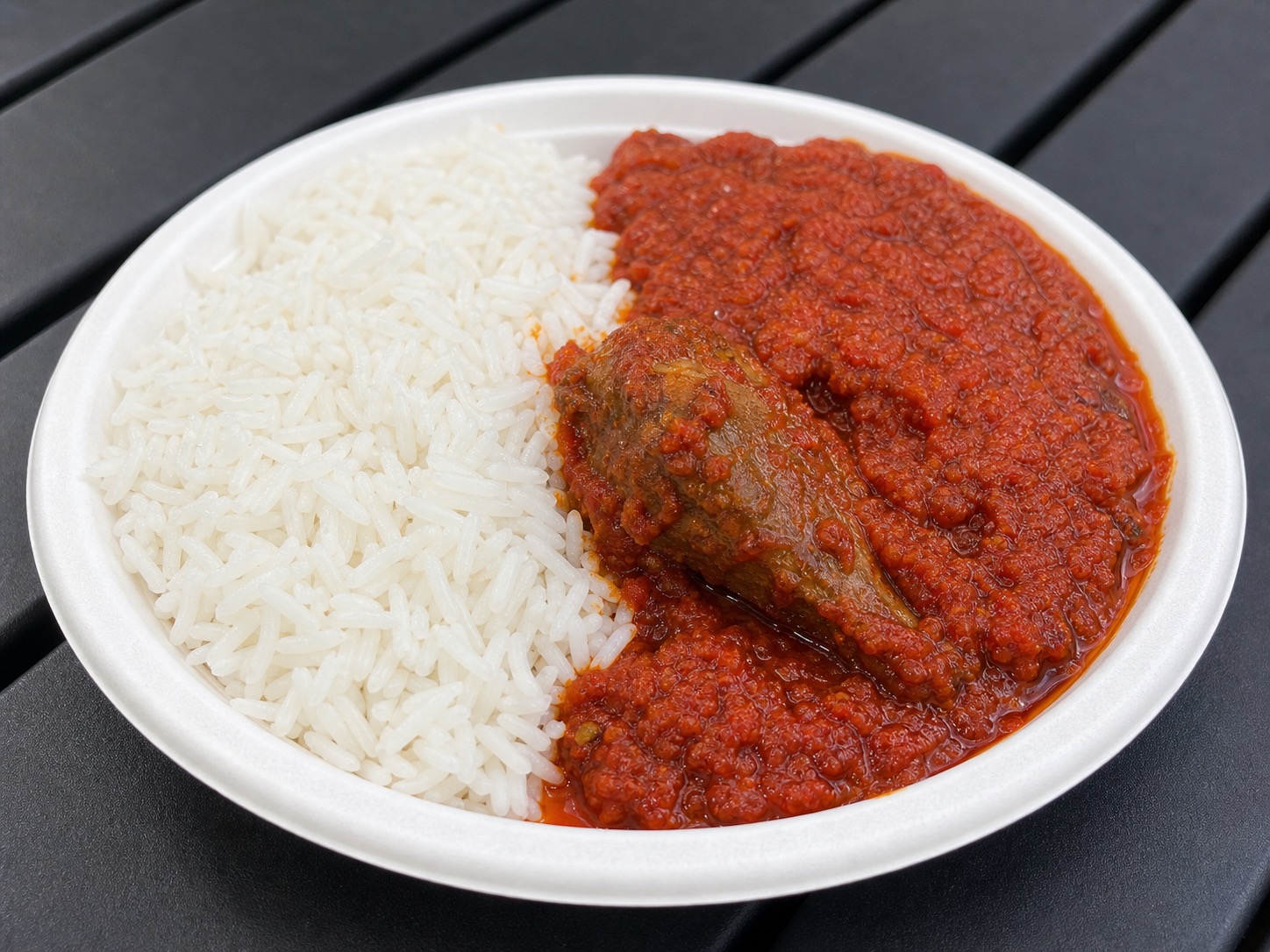 White rice and stew